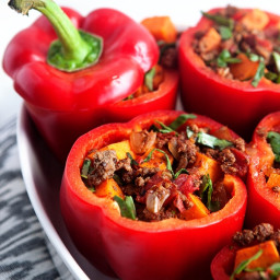 Whole30 Stuffed Peppers with Chipotle Sauce