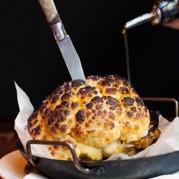 Whole Roasted Cauliflower with Whipped Goat Cheese