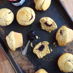 Whole Wheat Blackberry Jam Muffins