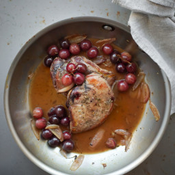 Wild Pheasant with Roasted Grapes + Shallots