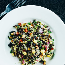 Wild Rice Salad with Corn, Blueberries, and Almonds