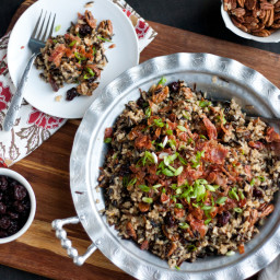 Wild Rice Stuffing with Prosciutto, Cherries, and Spiced Pecans