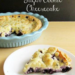 Wild Blueberry and Chocolate Sugar Cookie Cheesecake