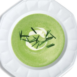 Wilted Greens Soup with Crème Fraîche