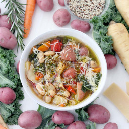Winter Minestrone Soup with Root Vegetables and Quinoa (Instant Pot + Slow 