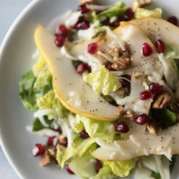 Winter Pear, Pomegranate & Swiss Salad with Poppy Seed Dressing
