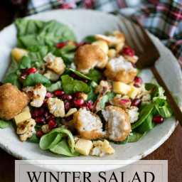 Winter Salad Recipe with Roasted Cauliflower & Arancini