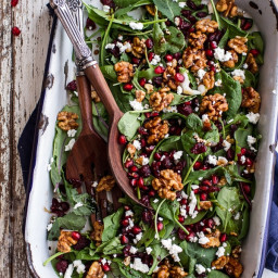 Winter Salad with Maple Candied Walnuts + Balsamic Fig Dressing