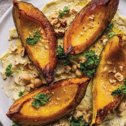 Winter Squash Wedges With Gorgonzola Butter and Hazelnuts