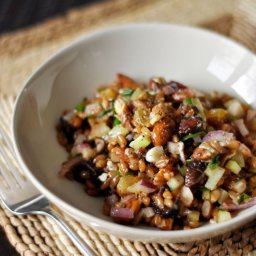 Winter Wheat Berry Salad with Figs and Red Onion