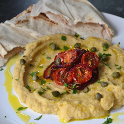 Yellow Split Pea Purée Recipe with Roasted Tomatoes