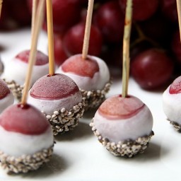Yogurt- and Chia-Covered Frozen Grapes