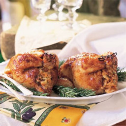Young Chickens with Apricot-Fig Stuffing (Poussins Farcis aux Abricots et F