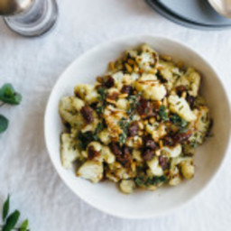 Za'atar Roasted Cauliflower with Dates, Pine Nuts and Thyme