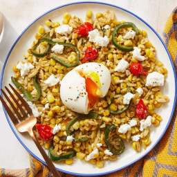 Za’atar Vegetable & Orzo Salad with Soft-Boiled Eggs & Feta