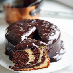 Zebra Cake with Decadent Chocolate Glaze