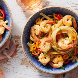 Zesty Shrimp & Fettuccine with Calabrian Chile & Sweet Peppers