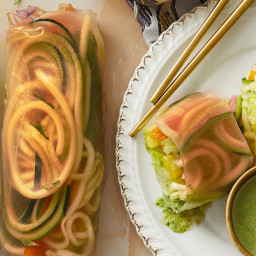 Zoodle Rolls with Pesto Sauce