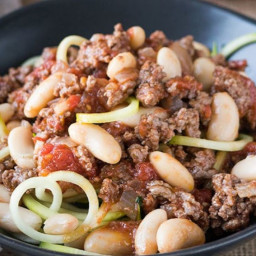 Zoodles with Quick Meat Sauce