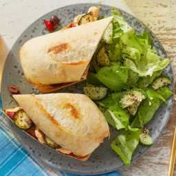 Zucchini & Ricotta Sandwiches with Butter Lettuce & Cucumber Salad