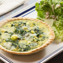 Zucchini and Parmesan Quiches with Green Leaf Lettuce Salad and Pink Lemon 
