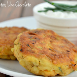 Zucchini, carrot and mustard fritters