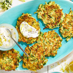Zucchini Fritters with Lemony Sour Cream 