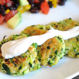 Zucchini Fritters with Vegan Sour Cream