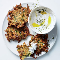 Zucchini-Herb Fritters with Garlic Yogurt