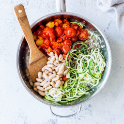 Zucchini Noodles (Zoodles) with Roasted Cherry Tomatoes