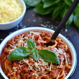 Zucchini Pasta with Quick and Easy Turkey Bolognese