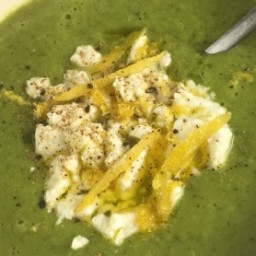 Zucchini, Pea, and Basil Soup by Ottolenghi for Souper (Soup, Salad & Sammi