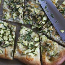 Zucchini Pizza with Olive Vinaigrette