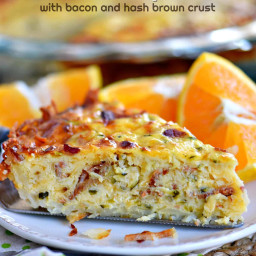 Zucchini Quiche with Bacon and Hash Brown Crust