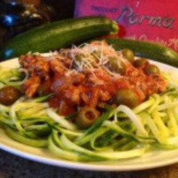 Zucchini Spaghetti with Meat Sauce