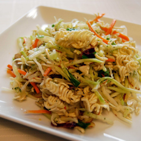 Fast ramen noodle asian slaw