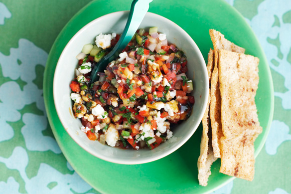 Turkish pepper and feta salsa with pita crisps - BigOven