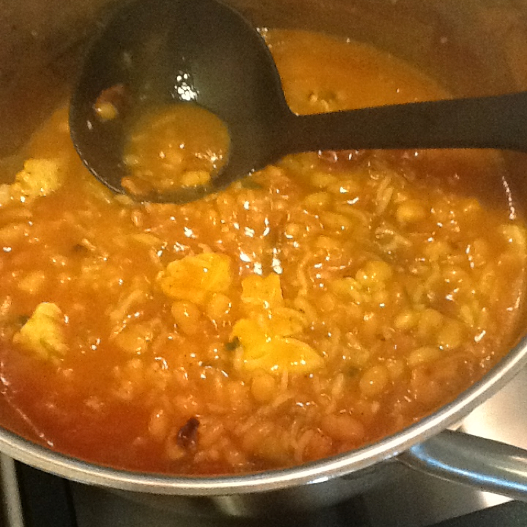 Leftover chicken baked bean stew