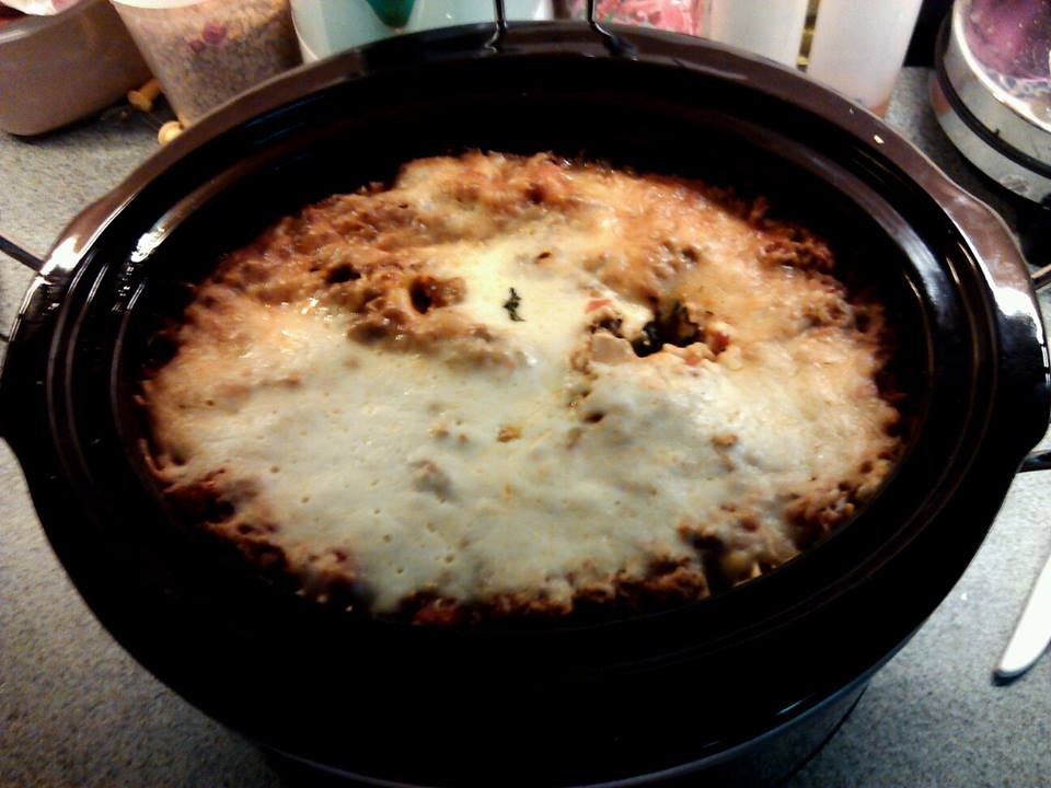 Slow Cooker Spinach Alfredo Lasagna