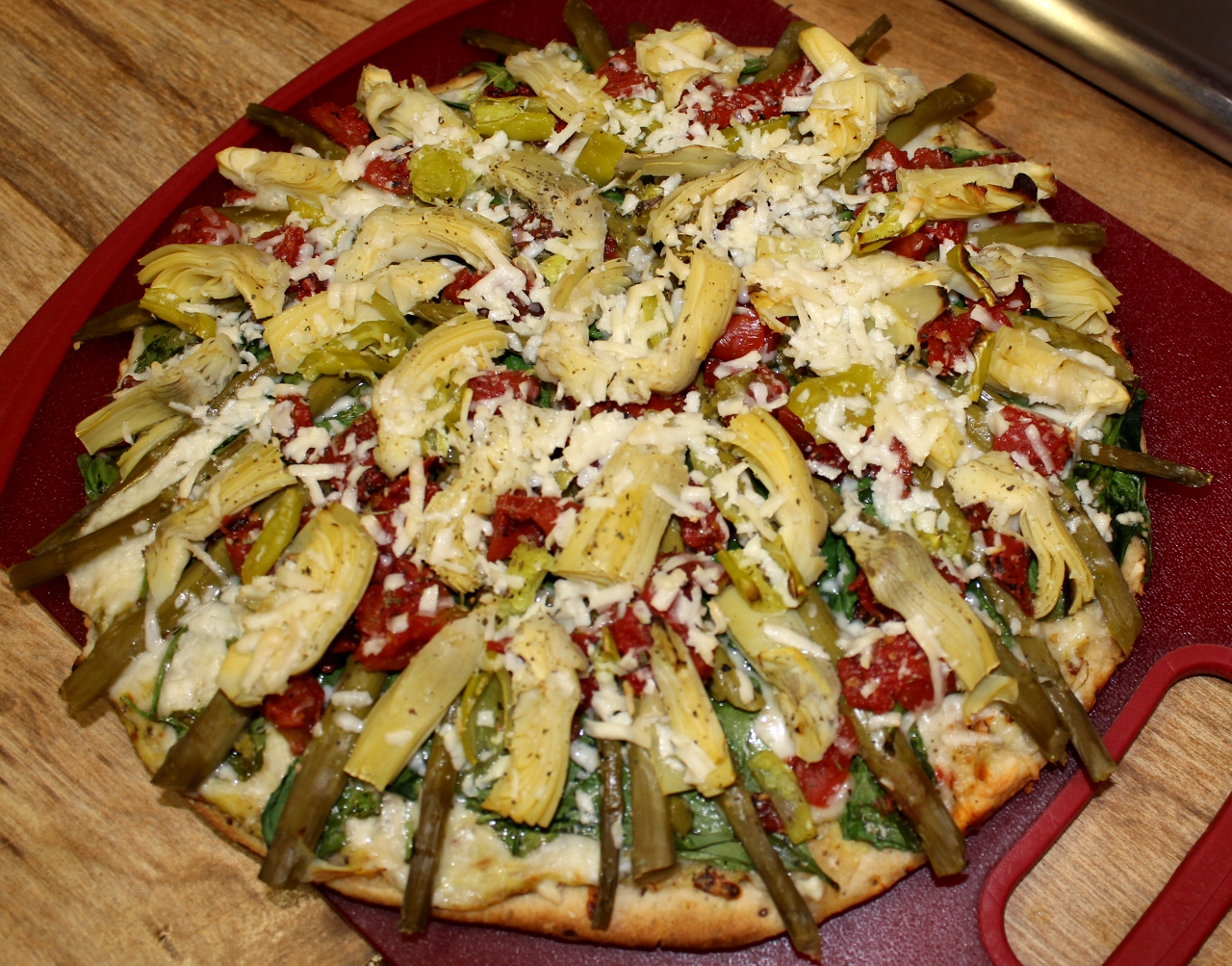 Asparagus & Artichoke Veggie Pizza