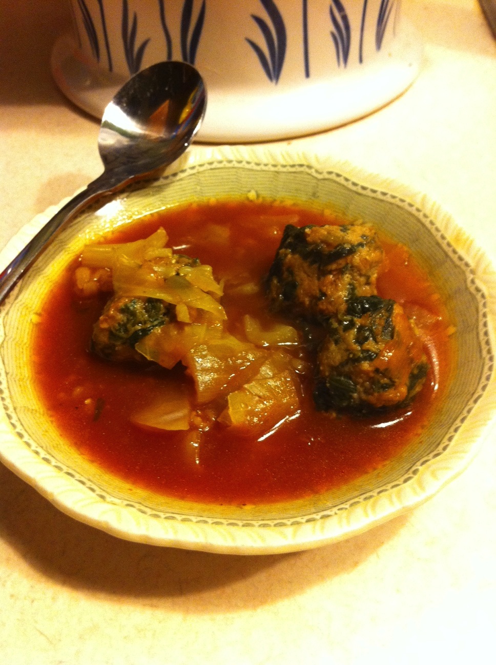 Cabbage Soup W/ Turkey Meatballs