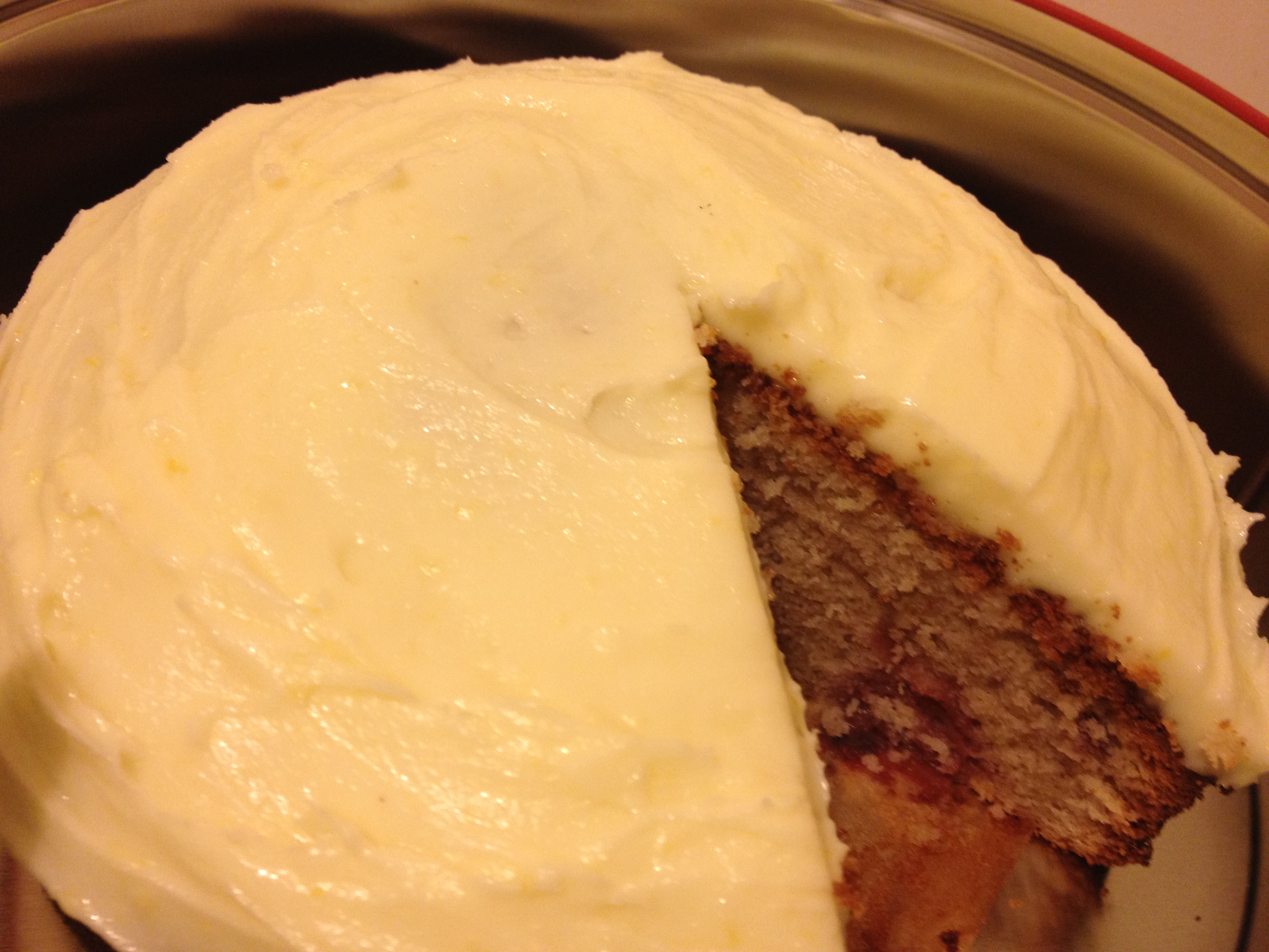Gluten and Lactose Free Strawberry Cake with Lemon Frosting
