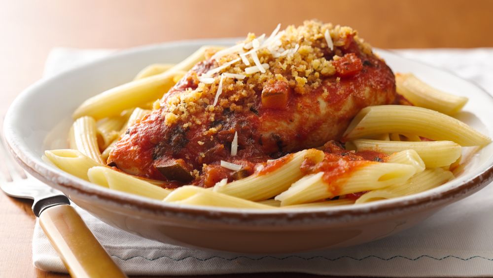 Slow Cooker Chicken Parmesan Pasta