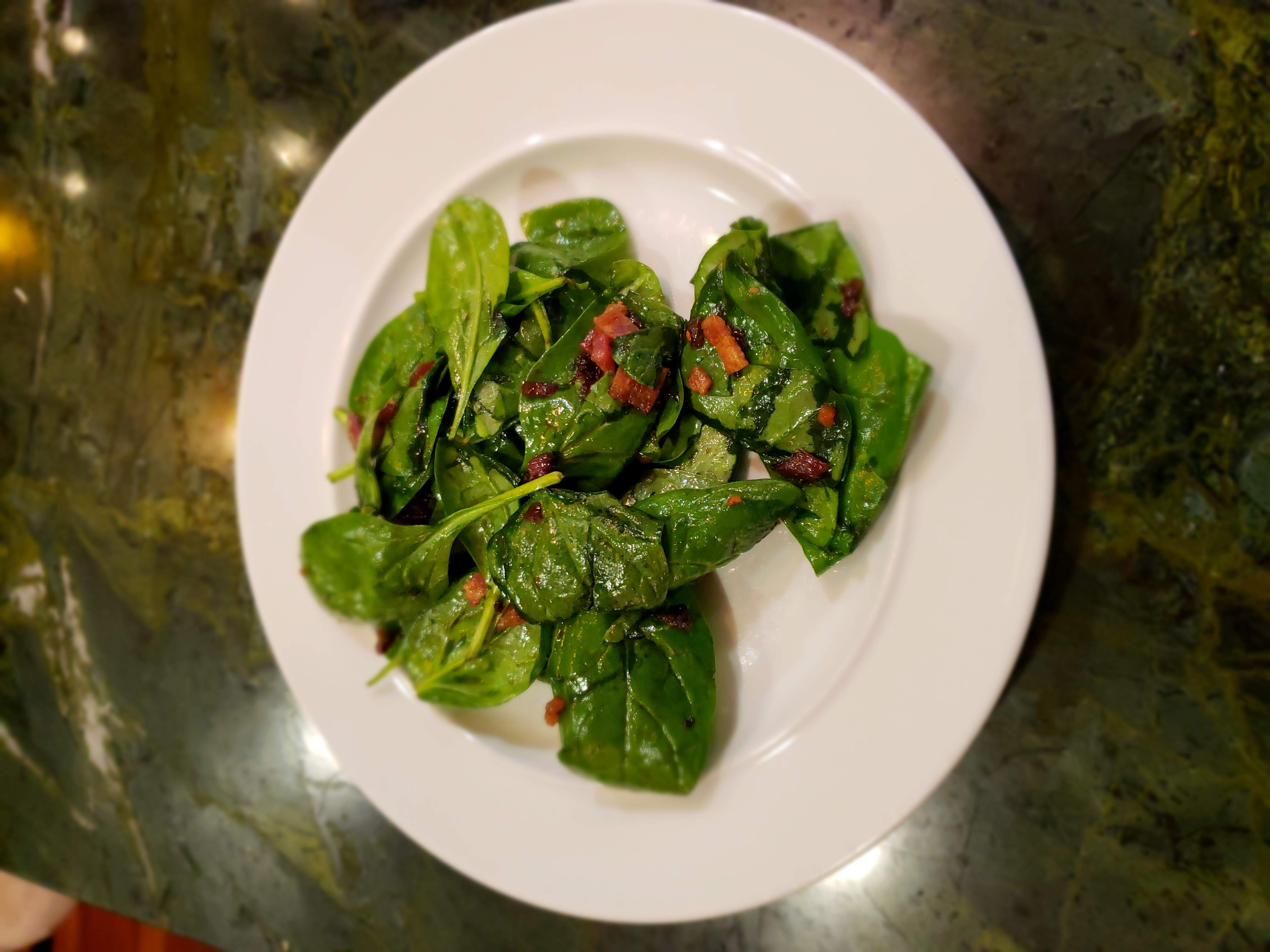 Wilted Spinach Salad with Bacon and Balsamic Vinaigrette