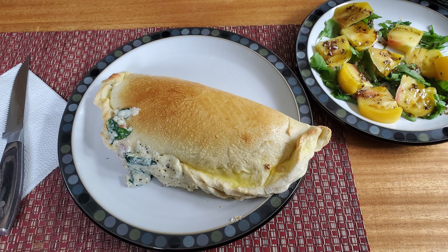 Spinach, Arugula & Pepper Calzones