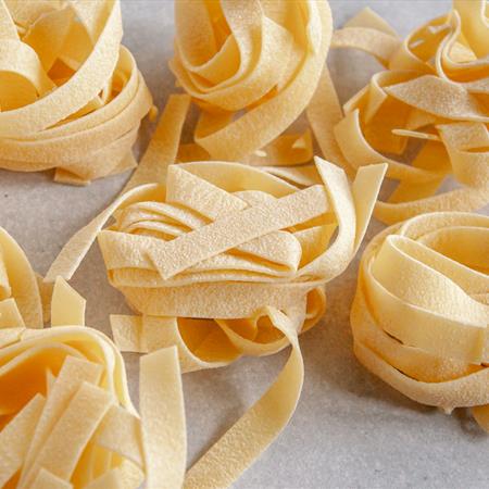 tagliatelle or pappardelle on countertop