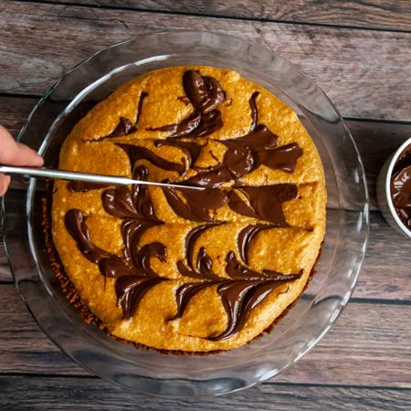 swirling in nutella into pumpkin pie filling before baking