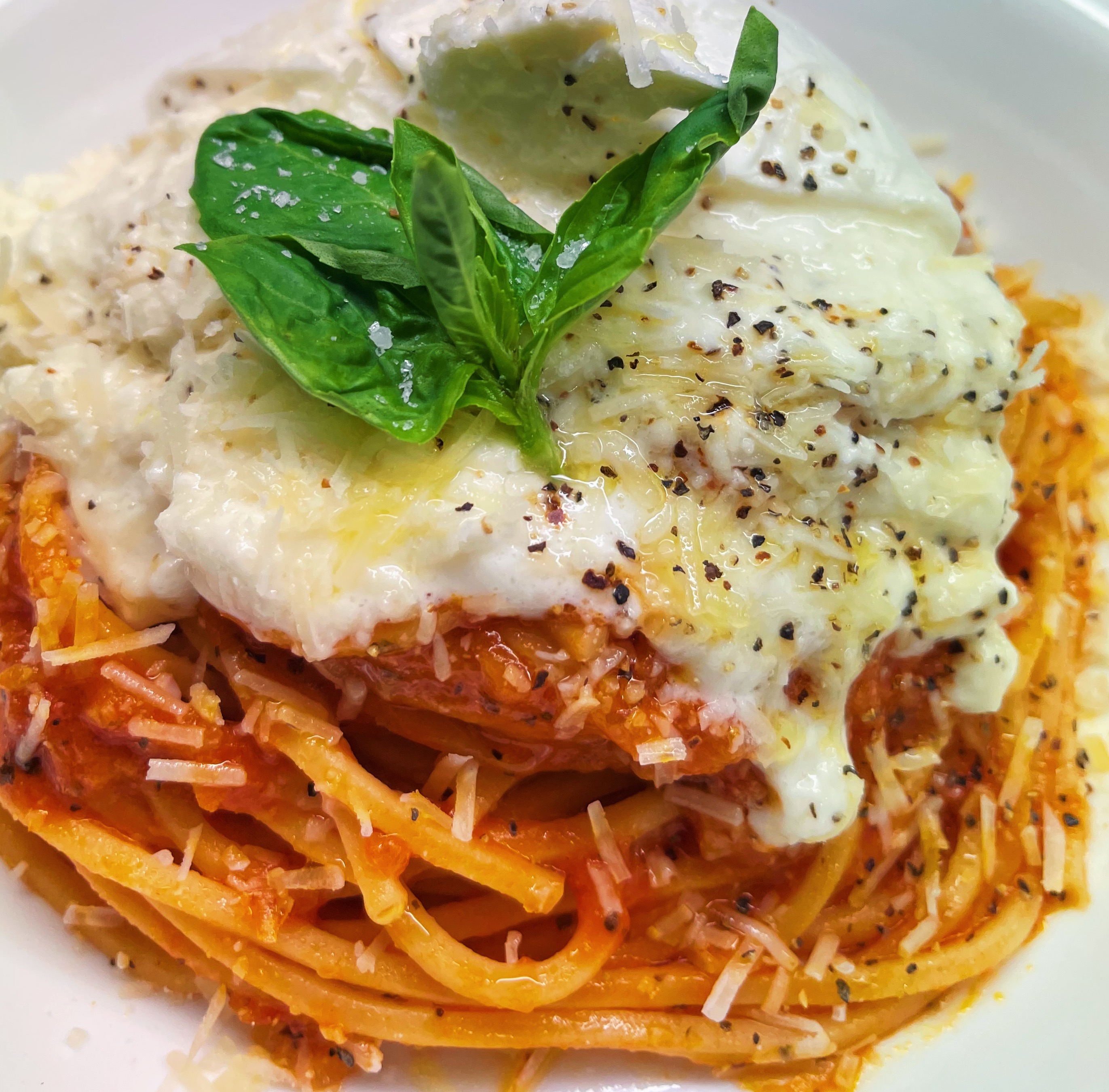 Spaghetti Pomodoro with Burrata