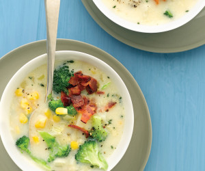 Broccoli Chowder With Corn And Bacon