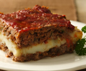 Cowboy Meatloaf and Potato Casserole